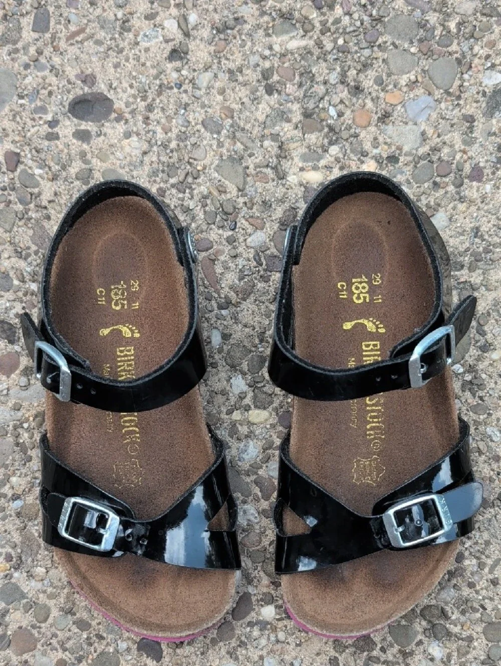 Birkenstock Kids Rio Black Patent Sandals